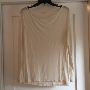 J. Crew Ivory Boatneck T-Shirt